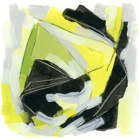 Citron Jungle II White Modern Wood Framed Art Print with Double Matting by Vess, June Erica