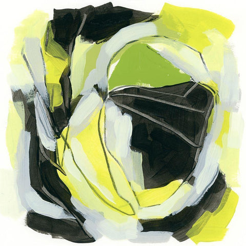 Citron Jungle III Black Modern Wood Framed Art Print by Vess, June Erica