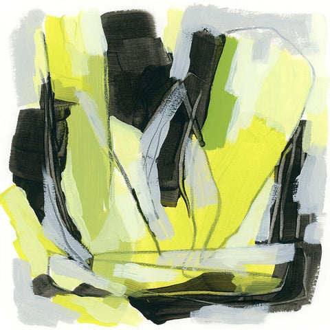 Citron Jungle IV White Modern Wood Framed Art Print with Double Matting by Vess, June Erica