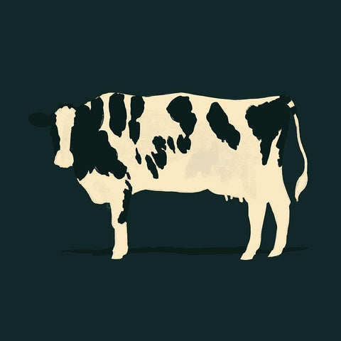 Refined Holstein V White Modern Wood Framed Art Print with Double Matting by Green, Jacob