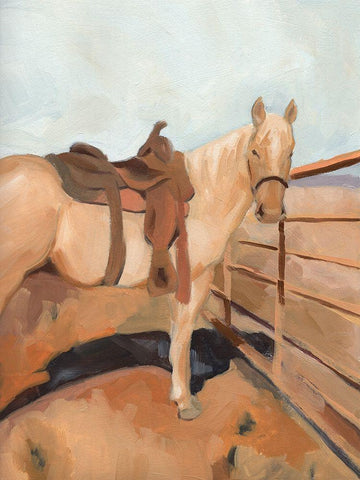 Range Horse I White Modern Wood Framed Art Print with Double Matting by Green, Jacob