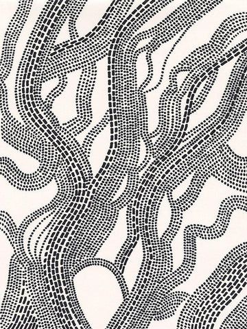 Dots and Dashes I Black Ornate Wood Framed Art Print with Double Matting by Moore, Regina