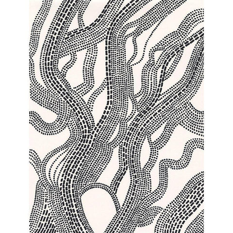 Dots and Dashes I Black Modern Wood Framed Art Print with Double Matting by Moore, Regina