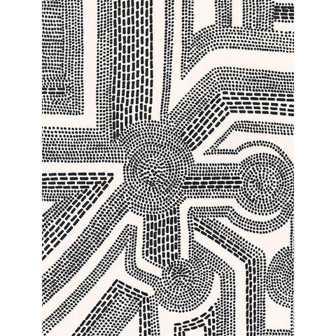 Dots and Dashes II Black Modern Wood Framed Art Print by Moore, Regina