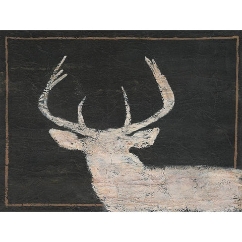 Brow Tine Deer I Gold Ornate Wood Framed Art Print with Double Matting by Moore, Regina