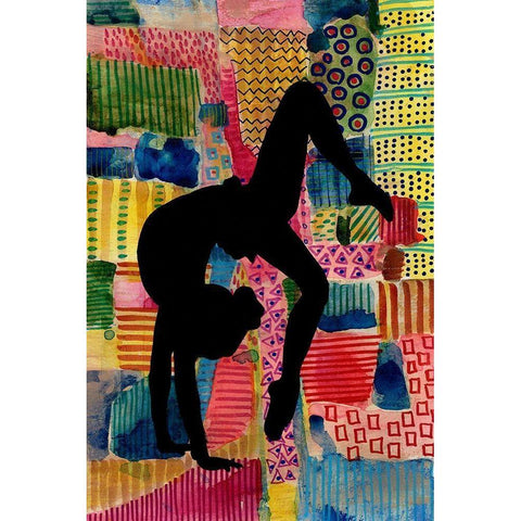 Patchwork Athlete I White Modern Wood Framed Art Print by Moore, Regina