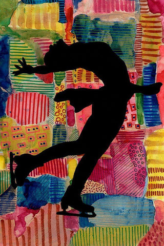 Patchwork Athlete III White Modern Wood Framed Art Print with Double Matting by Moore, Regina