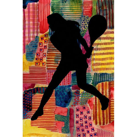 Patchwork Athlete IV Gold Ornate Wood Framed Art Print with Double Matting by Moore, Regina
