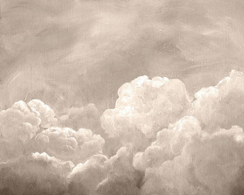 Painted Clouds I White Modern Wood Framed Art Print with Double Matting by Chandler, Sharon