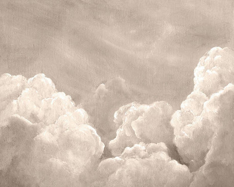 Painted Clouds II White Modern Wood Framed Art Print with Double Matting by Chandler, Sharon