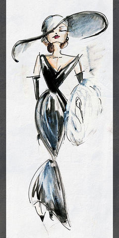 Fashion Une White Modern Wood Framed Art Print with Double Matting by Fagalde, Jarman
