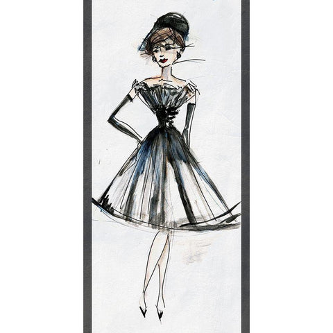 Fashion Trois Black Modern Wood Framed Art Print by Fagalde, Jarman