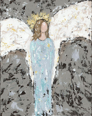 Angels Everyone I White Modern Wood Framed Art Print with Double Matting by Reynolds, Jade