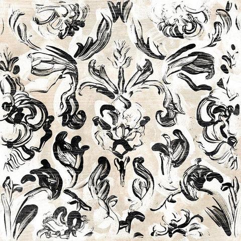 Parchment Brocade III Gold Ornate Wood Framed Art Print with Double Matting by Vess, June Erica