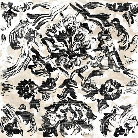 Parchment Brocade VII White Modern Wood Framed Art Print by Vess, June Erica