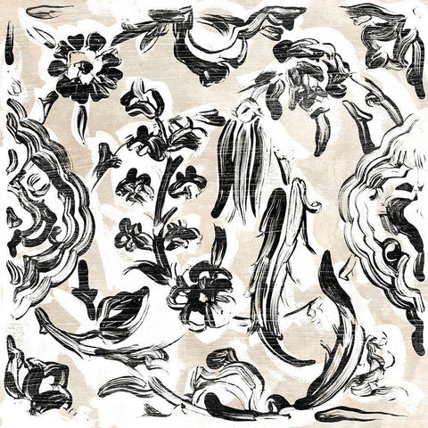 Parchment Brocade VIII White Modern Wood Framed Art Print with Double Matting by Vess, June Erica