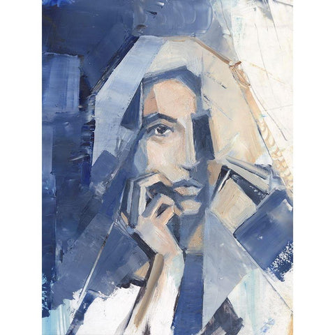 Cubist Glamour I White Modern Wood Framed Art Print by Harper, Ethan