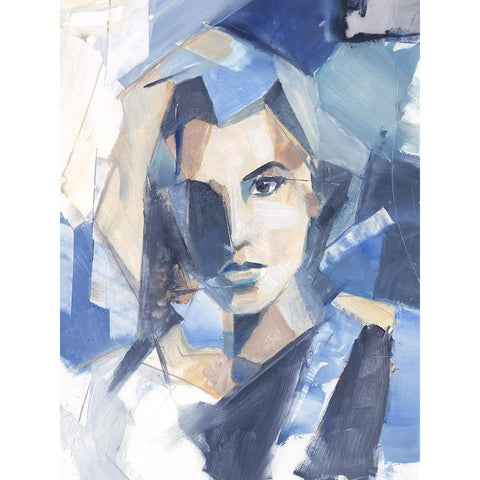 Cubist Glamour II Gold Ornate Wood Framed Art Print with Double Matting by Harper, Ethan