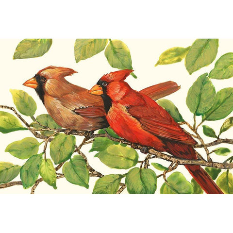 Cardinals Black Modern Wood Framed Art Print by OToole, Tim