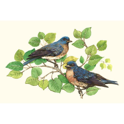 Song Birds I Gold Ornate Wood Framed Art Print with Double Matting by OToole, Tim