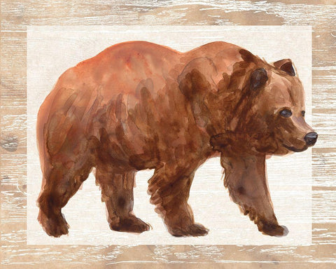 Rustic Barnwood Animals III Black Ornate Wood Framed Art Print with Double Matting by Vess, June Erica