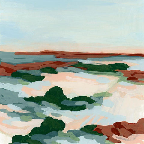 Rust Sea Valley II Black Modern Wood Framed Art Print by Vess, June Erica