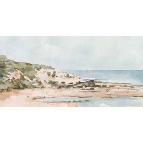 Neutral Seaside I Black Modern Wood Framed Art Print by Caroline, Emma