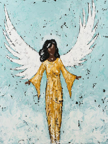 Earthly Angel II Black Ornate Wood Framed Art Print with Double Matting by Reynolds, Jade