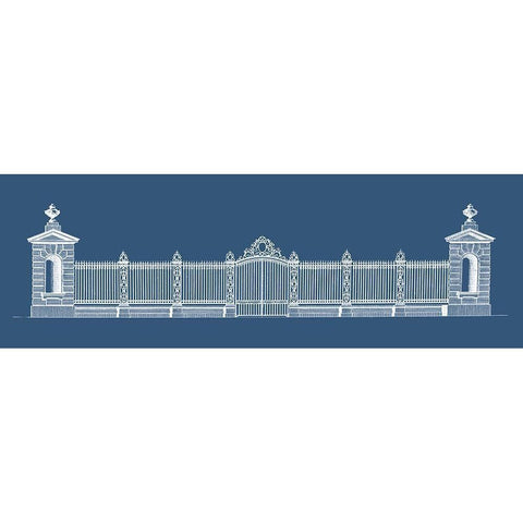 Custom Graphic Palace Gate I White Modern Wood Framed Art Print by Gibbs, James