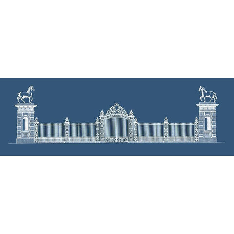 Custom Graphic Palace Gate II Black Modern Wood Framed Art Print with Double Matting by Gibbs, James