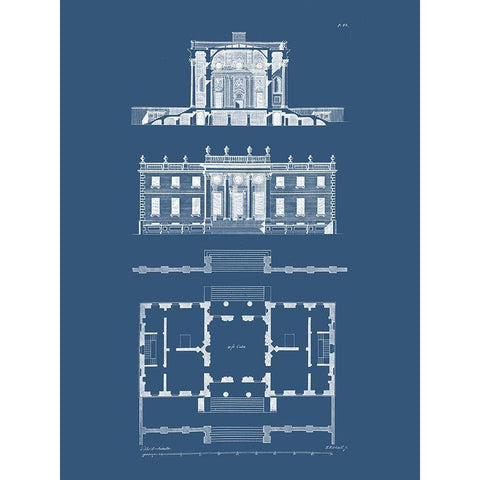 Custom Graphic Building and Plan IV Black Modern Wood Framed Art Print by Gibbs, James