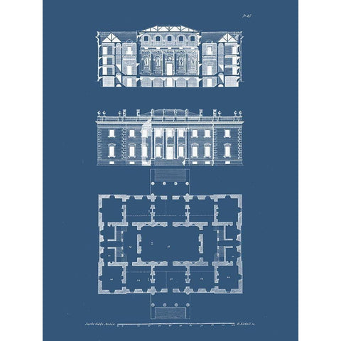 Custom Graphic Building and Plan VI White Modern Wood Framed Art Print by Gibbs, James