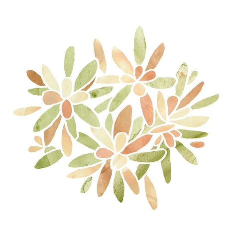 Succulent Cameo X White Modern Wood Framed Art Print by Vess, June Erica