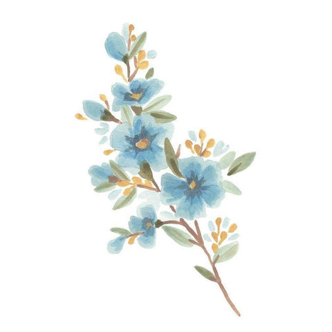 Wildflower Sprig I Black Modern Wood Framed Art Print by Vess, June Erica