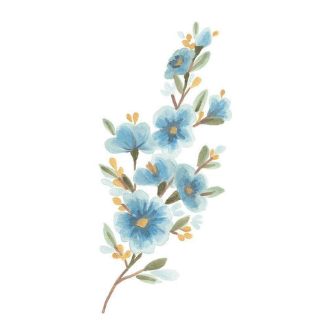 Wildflower Sprig II White Modern Wood Framed Art Print by Vess, June Erica