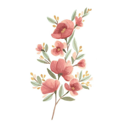 Wildflower Sprig III Gold Ornate Wood Framed Art Print with Double Matting by Vess, June Erica