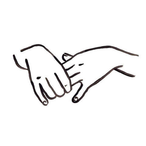 Hand Study I White Modern Wood Framed Art Print with Double Matting by Vess, June Erica