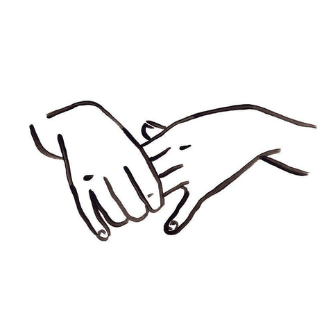 Hand Study I White Modern Wood Framed Art Print by Vess, June Erica