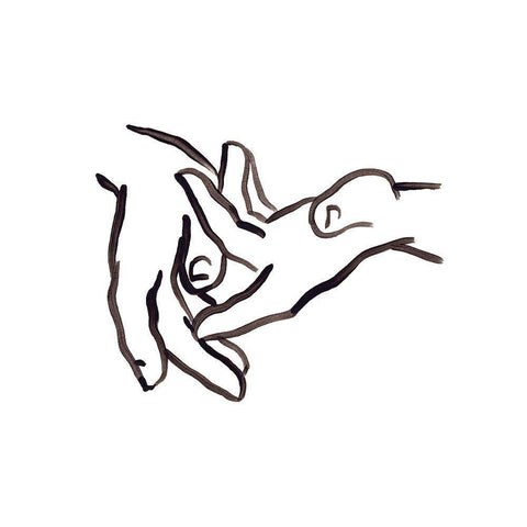 Hand Study II White Modern Wood Framed Art Print by Vess, June Erica