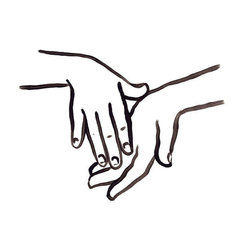 Hand Study III Black Modern Wood Framed Art Print with Double Matting by Vess, June Erica