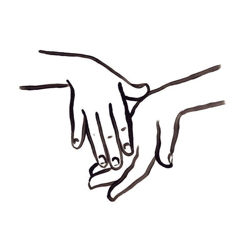 Hand Study III White Modern Wood Framed Art Print with Double Matting by Vess, June Erica