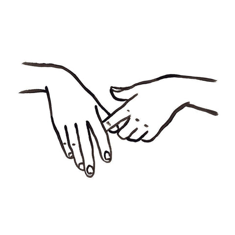 Hand Study IV White Modern Wood Framed Art Print with Double Matting by Vess, June Erica