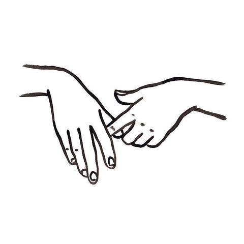 Hand Study IV Black Modern Wood Framed Art Print with Double Matting by Vess, June Erica