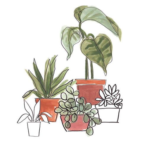 Home Grown I White Modern Wood Framed Art Print by Vess, June Erica