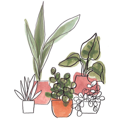 Home Grown II White Modern Wood Framed Art Print by Vess, June Erica