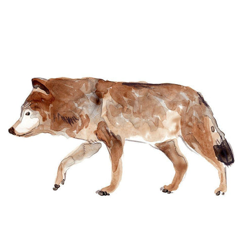 Simple Lodge Animals II White Modern Wood Framed Art Print by Vess, June Erica