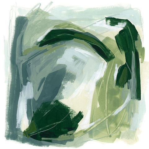 Emerald Spin II White Modern Wood Framed Art Print with Double Matting by Vess, June Erica