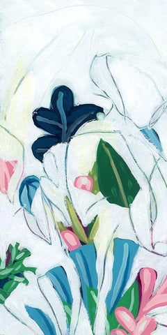 Tropical Trace III White Modern Wood Framed Art Print with Double Matting by Vess, June Erica