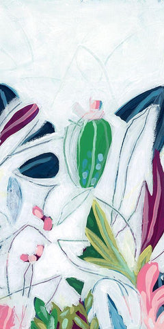 Tropical Trace VI White Modern Wood Framed Art Print with Double Matting by Vess, June Erica