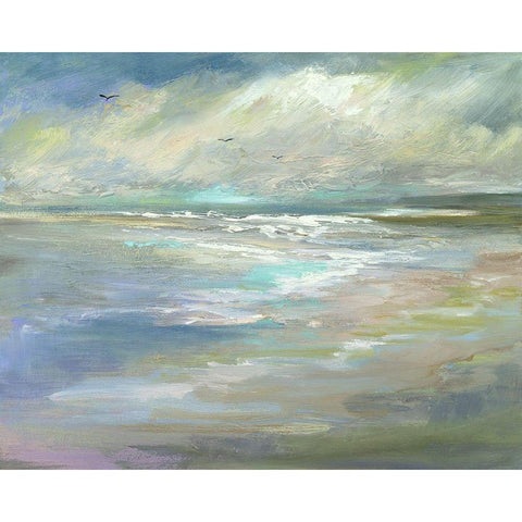 Beach Light I Gold Ornate Wood Framed Art Print with Double Matting by Finch, Sheila